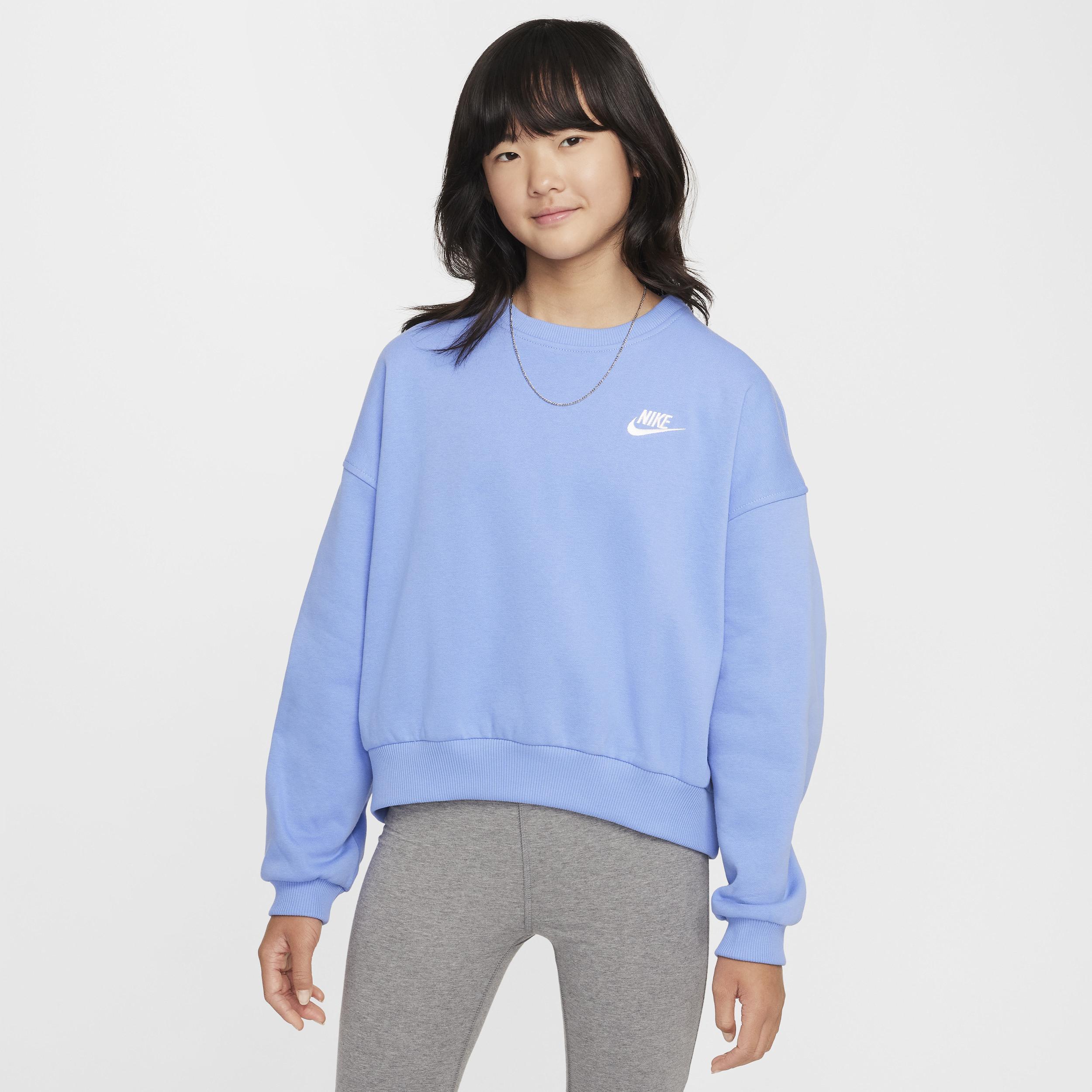 Womens Nike Sportswear Club Fleece Girls Boxy Crew-Neck Sweatshirt product image