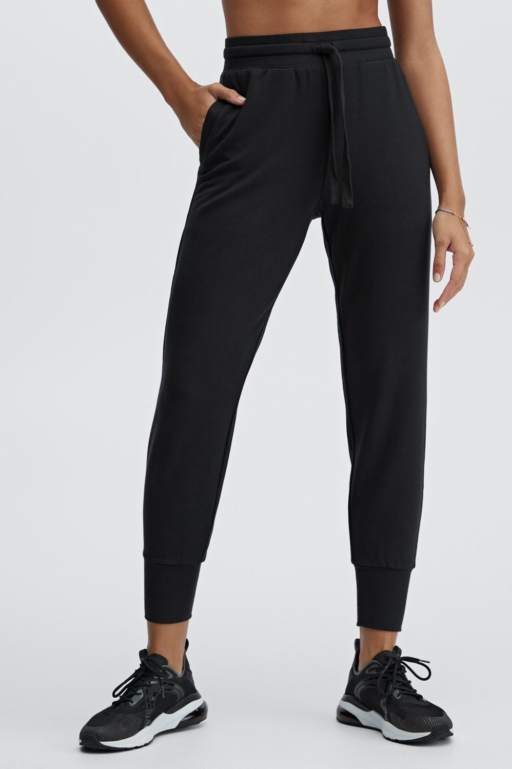 Fabletics Luxe Fleece Jogger Womens black Size XXS Product Image