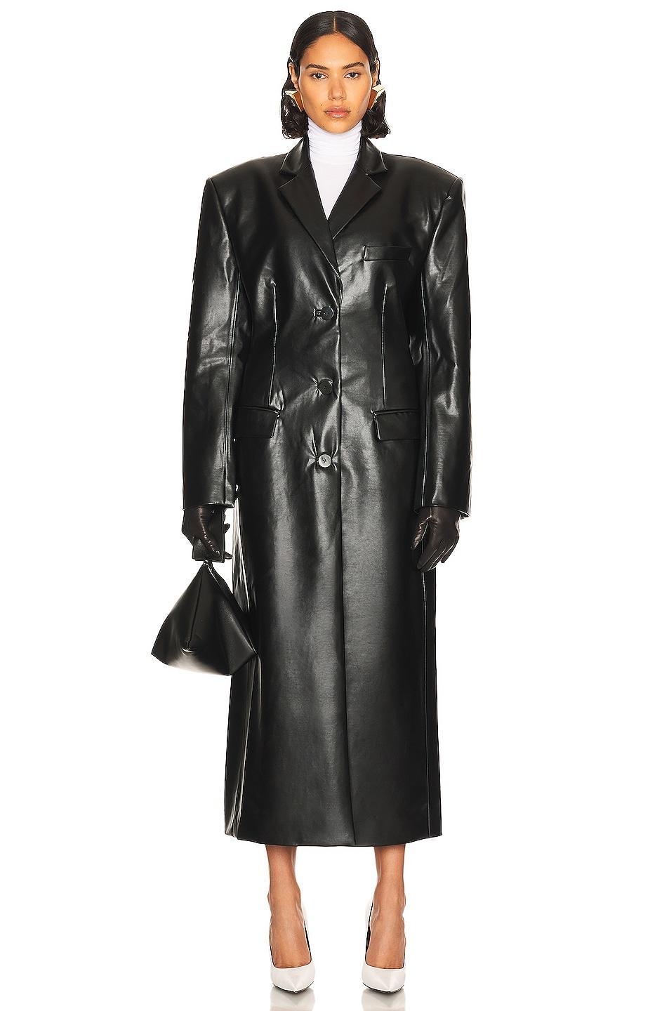 Helsa Waterbased Faux Leather Long Coat Size XXS. Product Image