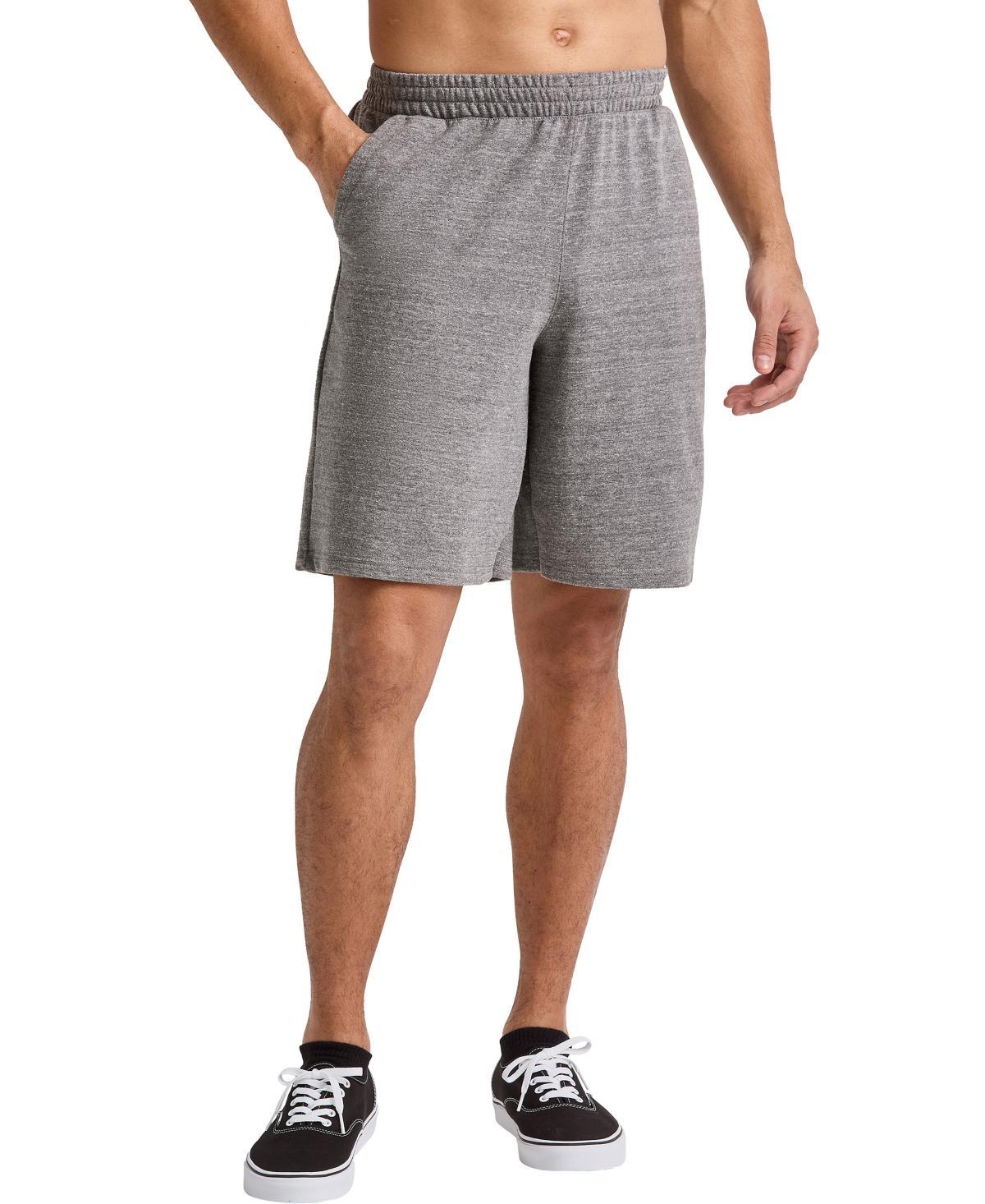 Mens Hanes Tri-Blend French Terry Sweat Shorts Cactus Pe Grey Product Image