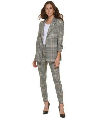 Tommy Hilfiger Womens Plaid Stretch Pull-On Pants Product Image