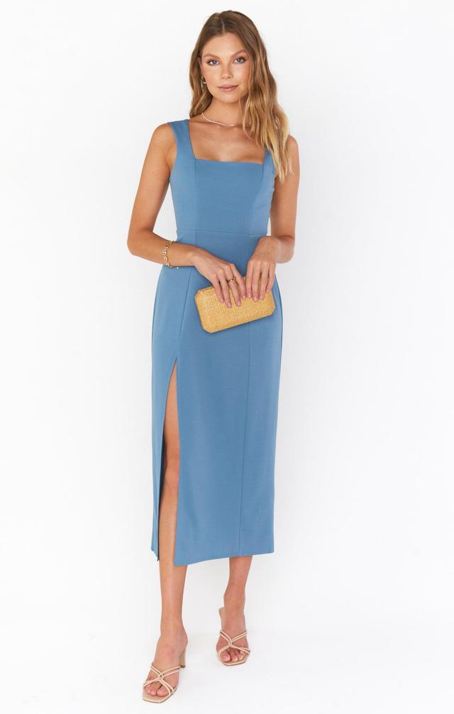 Eden Midi Dress ~ French Blue Stretch Product Image