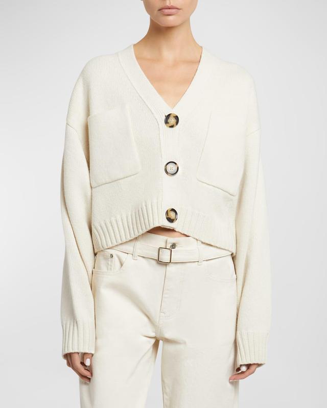 Sofia Crop Cashmere-Wool Cardigan Product Image