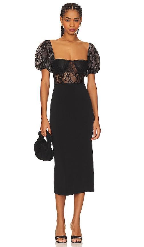 WeWoreWhat Underwire Corset Midi Lace Dress product image