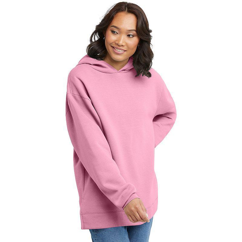 Hanes EcoSmart Womens Fleece Hoodie Ebony M Product Image