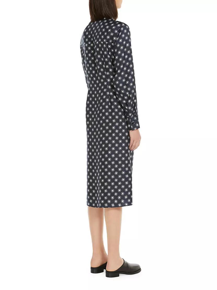 Melania Abstract Silk Midi-Dress Product Image