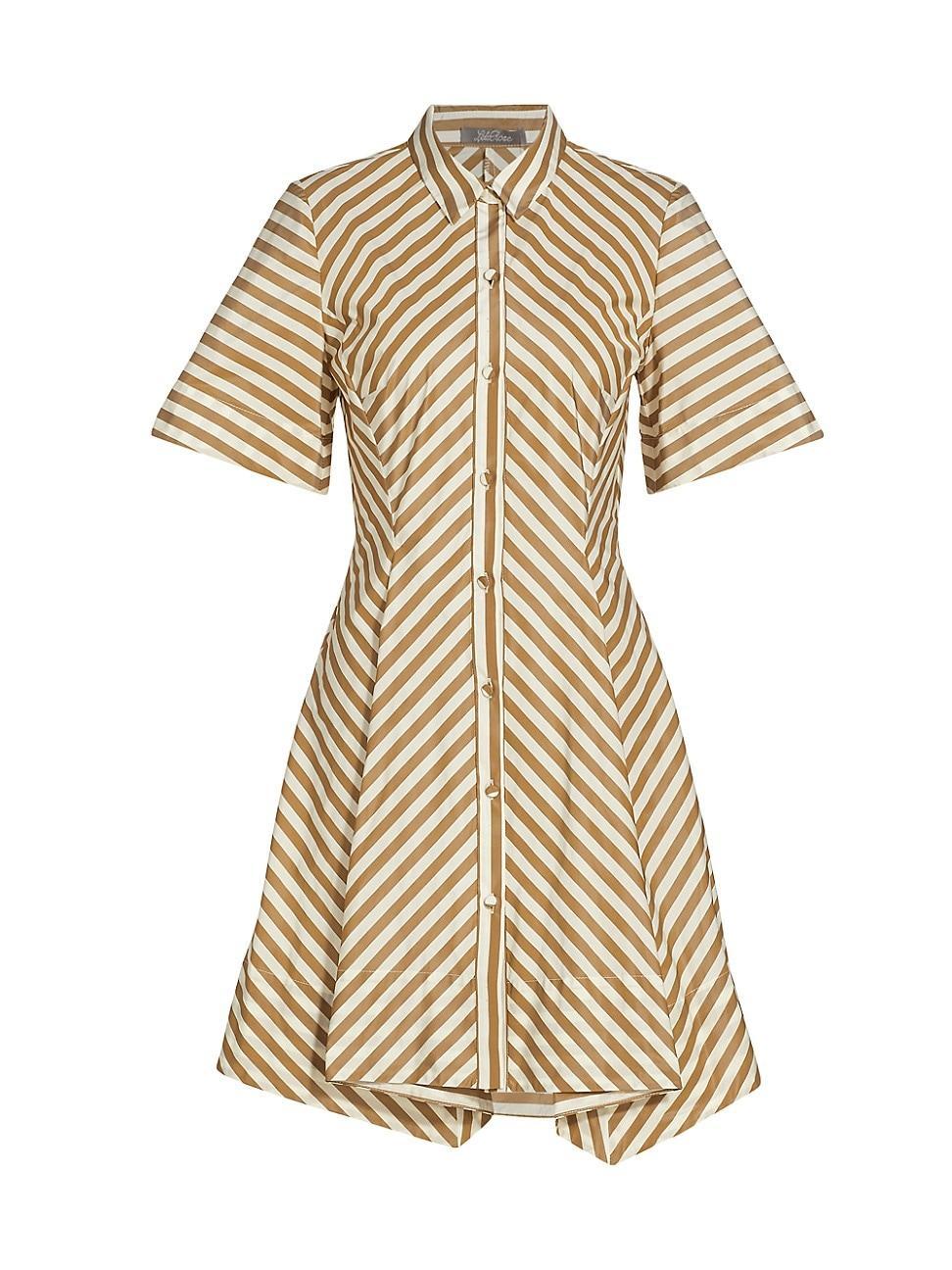 Womens Striped Taffeta Mini Shirtdress Product Image