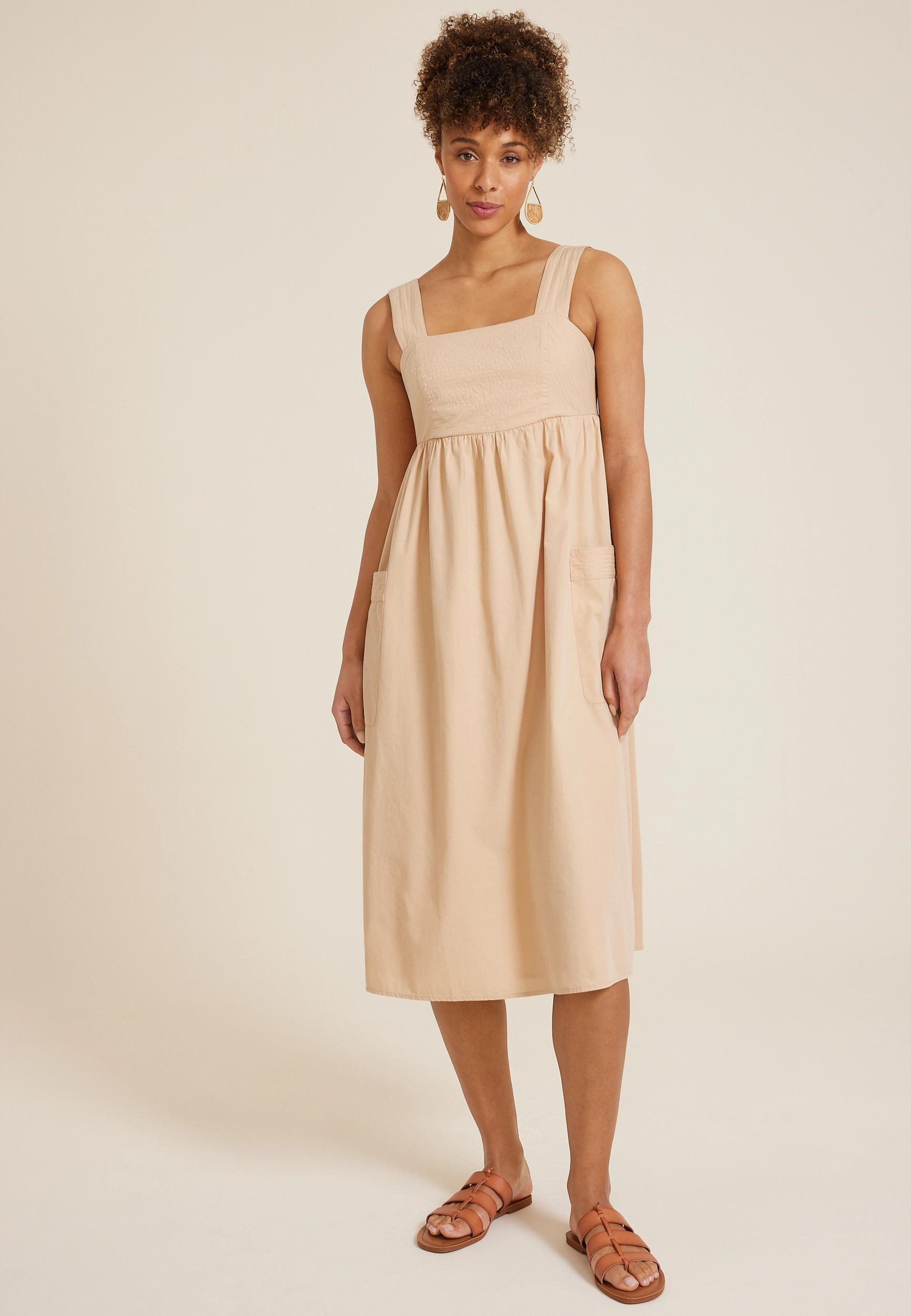 Sleeveless Poplin Midi Dress product image