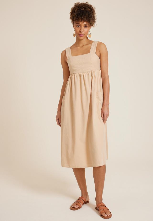 Sleeveless Poplin Midi Dress Product Image