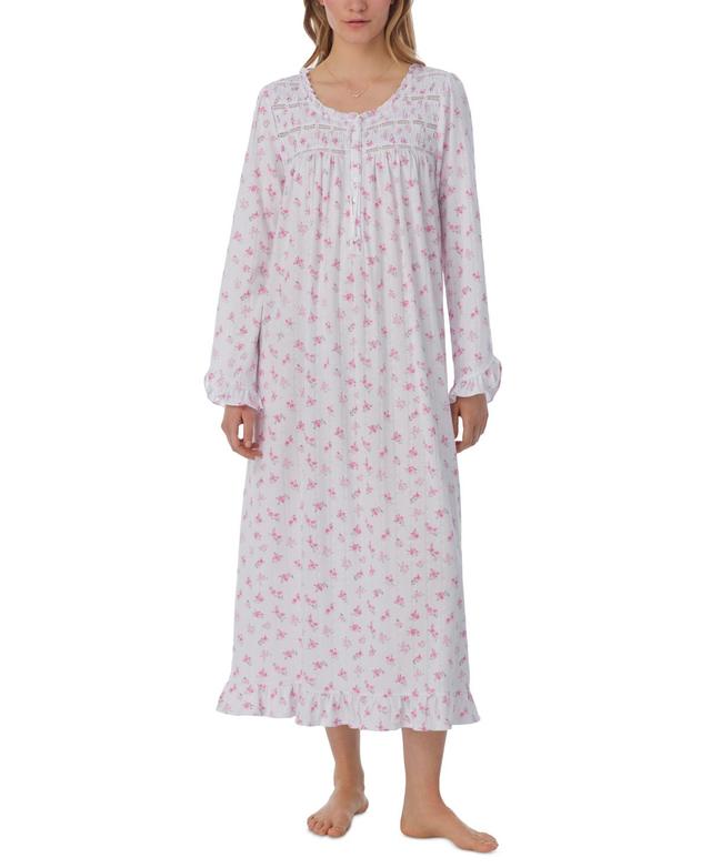 Eileen West Womens Floral Lace-Trim Ballet Nightgown Product Image