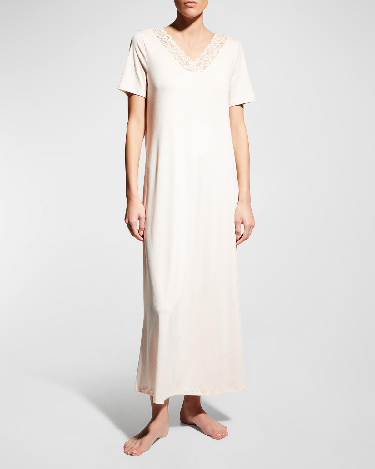 Womens Moments Short-Sleeve Long Gown Product Image