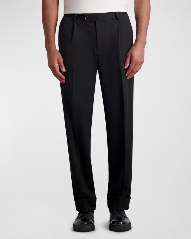 Mens Pleated Straight-Leg Dress Pants Product Image