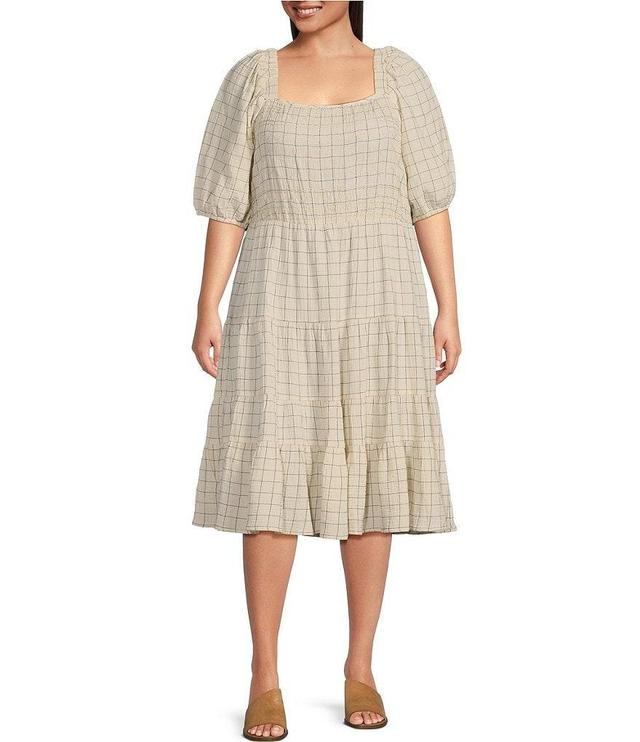 Nurture by Westbound Plus Size Short Sleeve Square Neck A-Line Dress Product Image