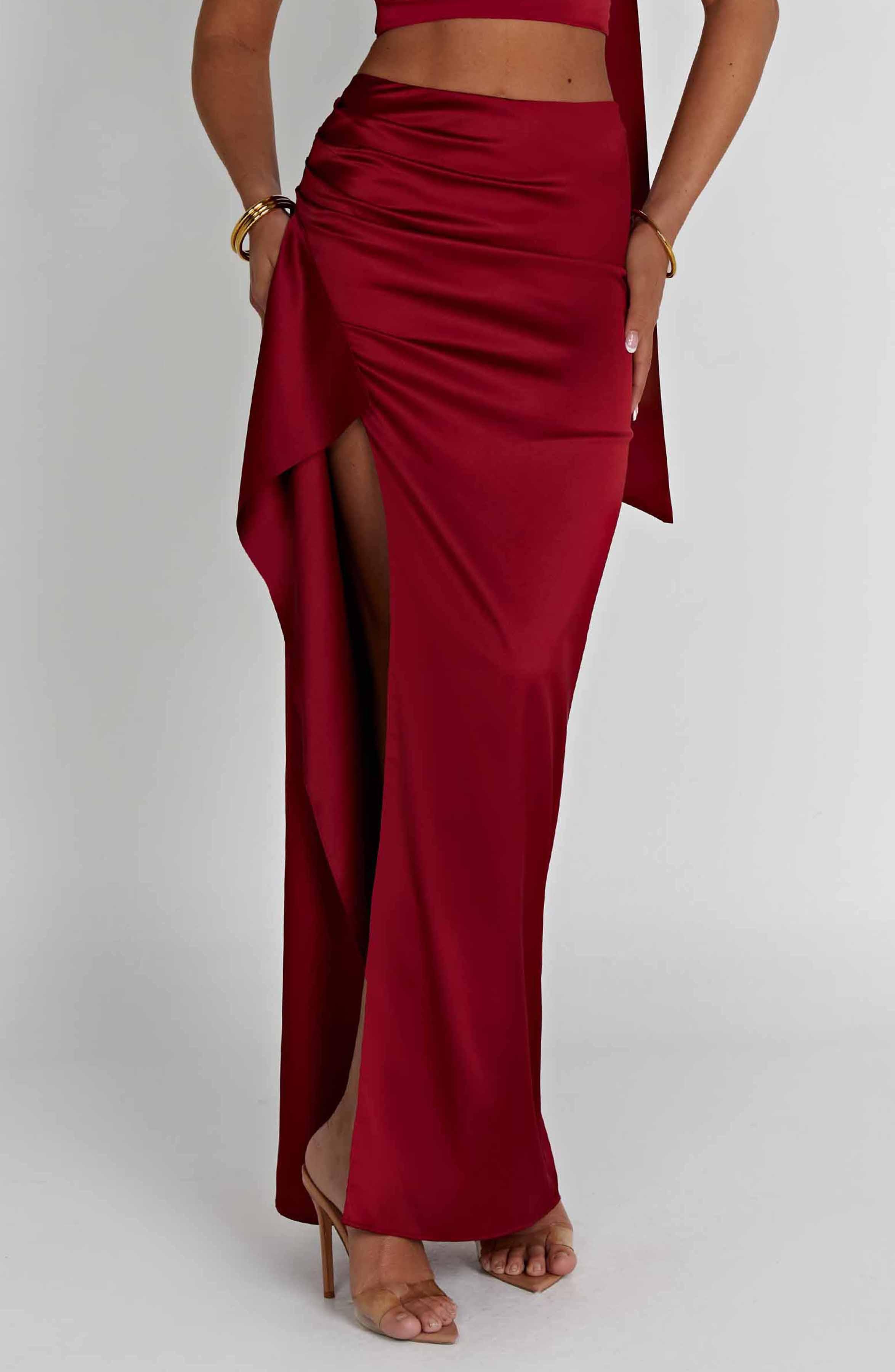 Halsey Maxi Skirt - Wine Product Image