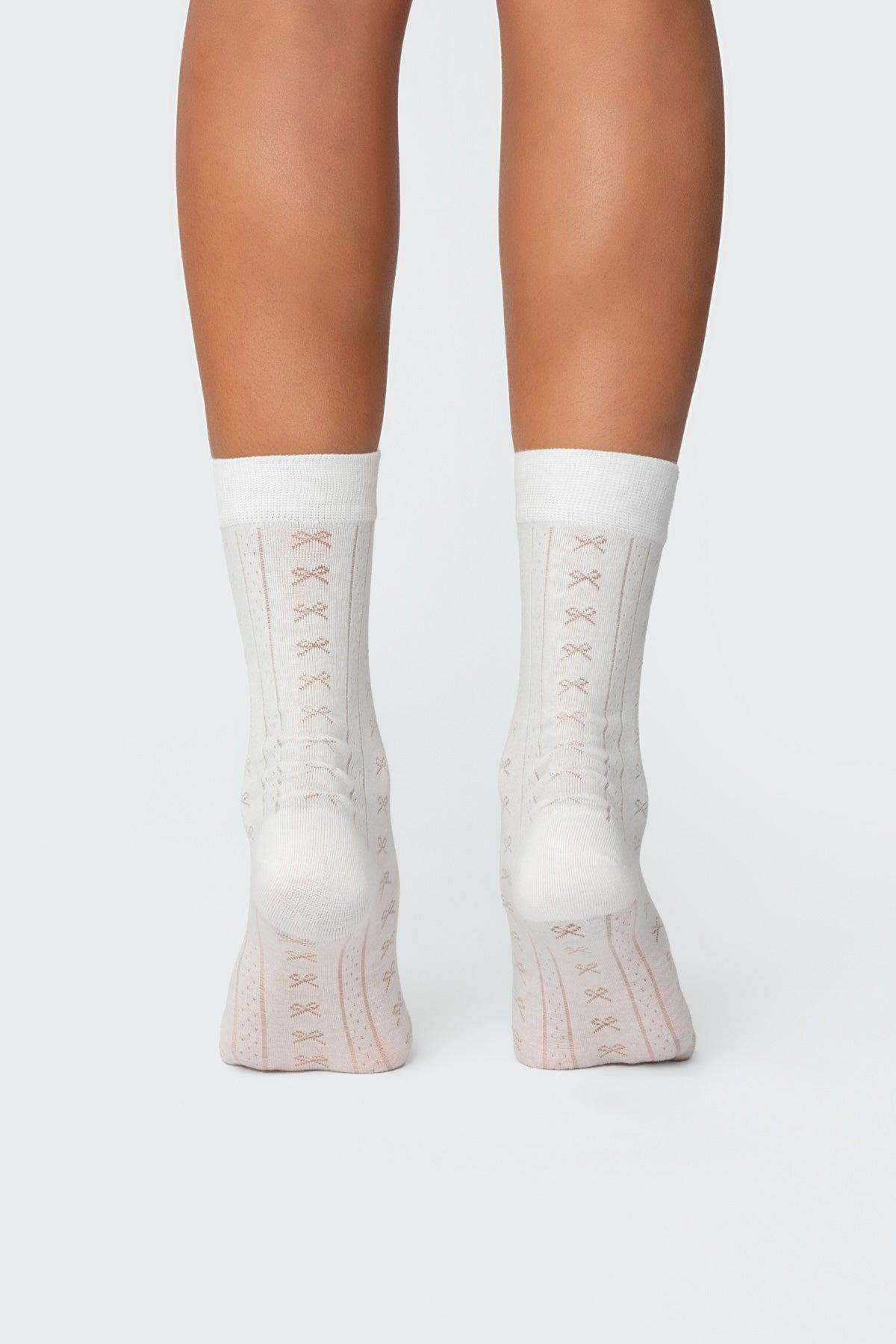 Bow Pointelle Socks Product Image