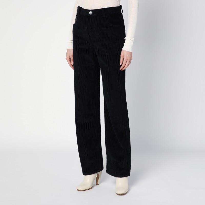 Corduroy Straight Leg Trousers In Blue Product Image