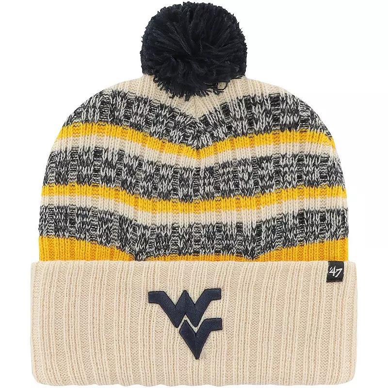 Mens 47 Khaki West Virginia Mountaineers Tavern Cuffed Knit Hat with Pom Product Image