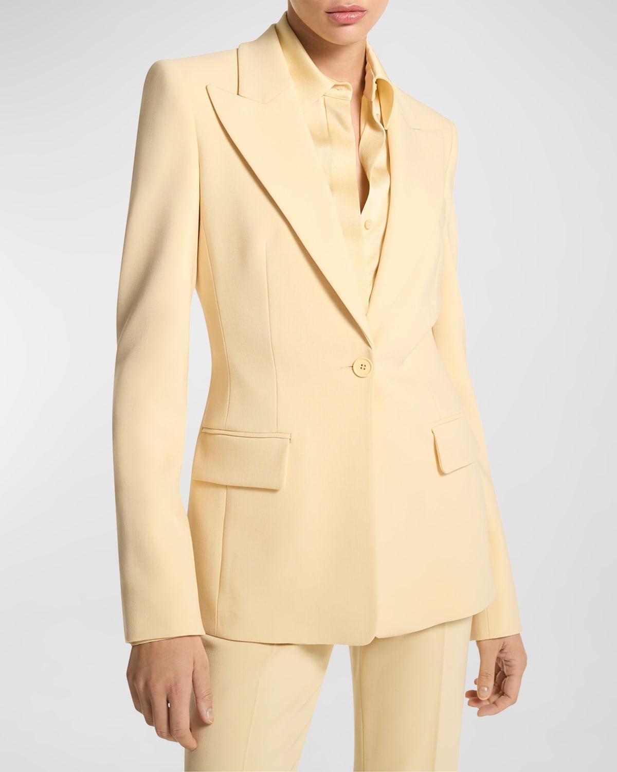 Michael Kors Collection Georgina One-Button Virgin Wool Blend Blazer Product Image