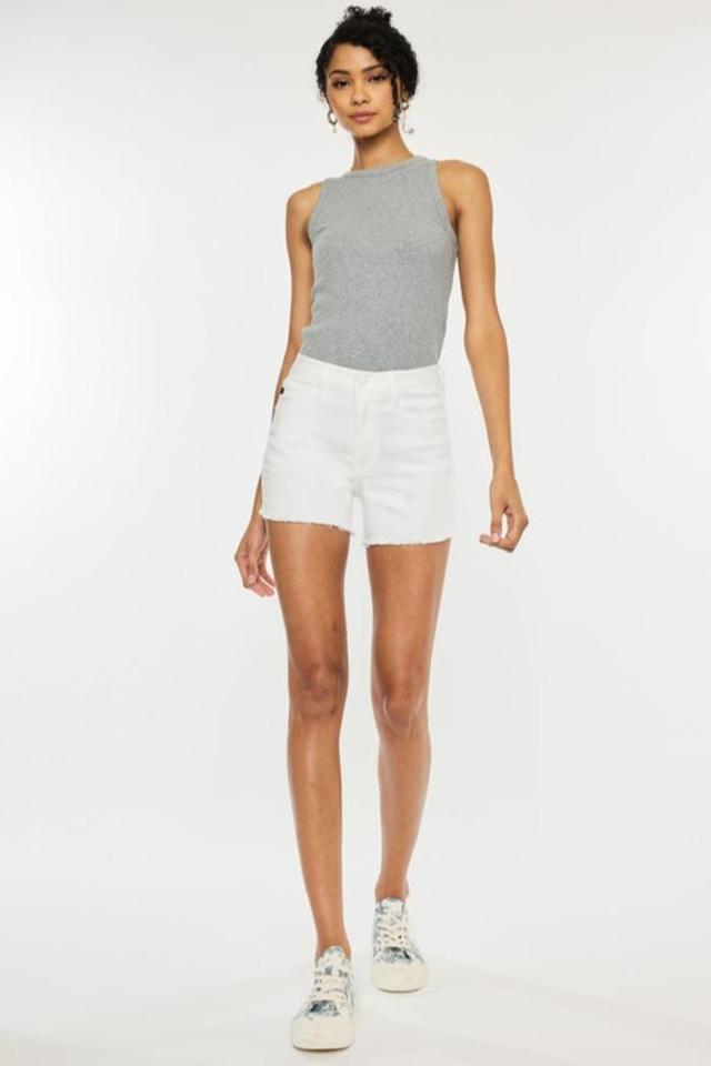 High Rise White Shorts Product Image