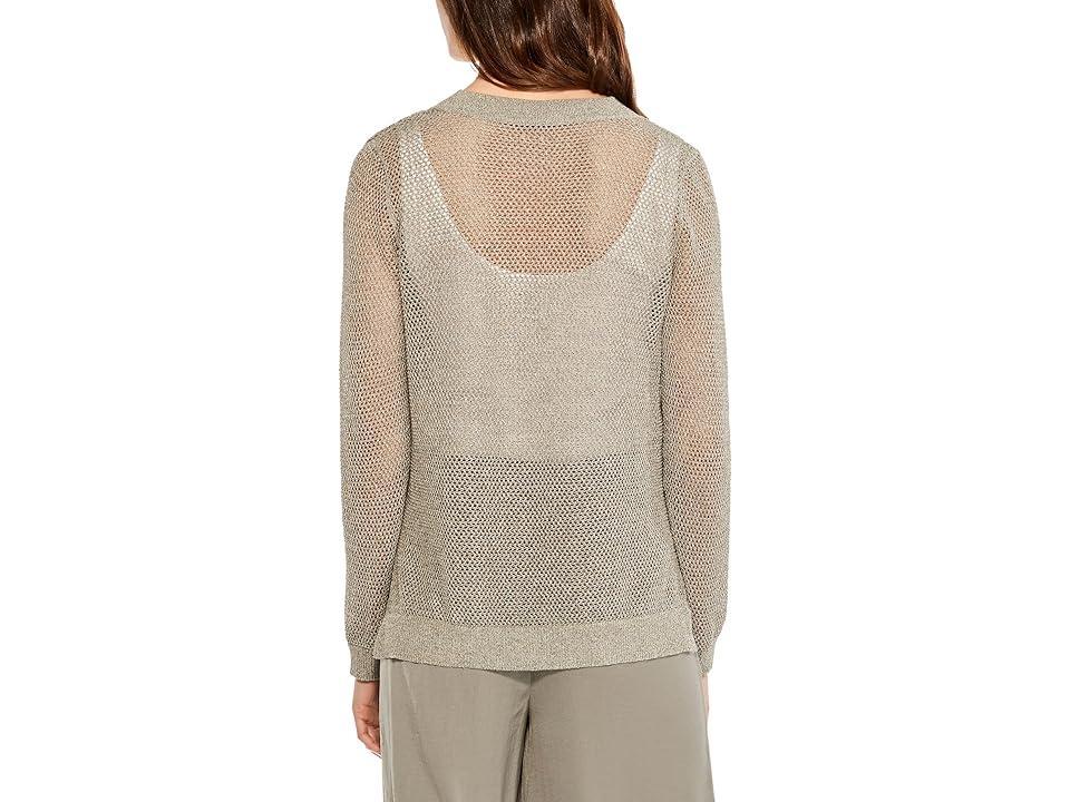 NIC+ZOE Mesh Stitch Sweater (Tarragon) Women's Clothing Product Image