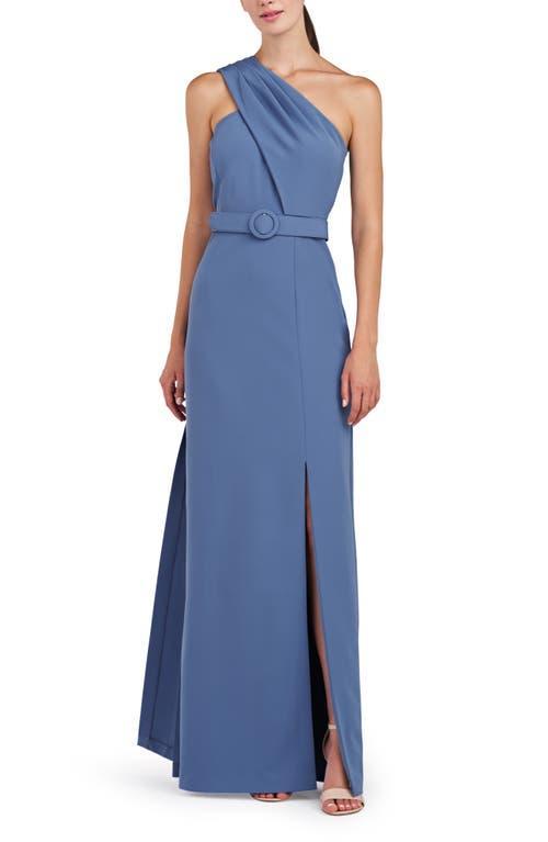 Kay Unger Bowie One-Shoulder Belted Gown Product Image