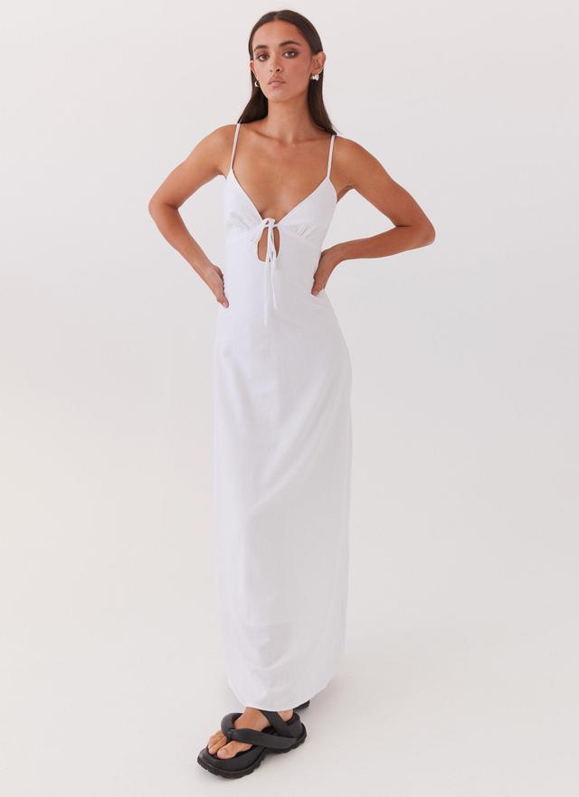 Flora Linen Maxi Dress - White Product Image