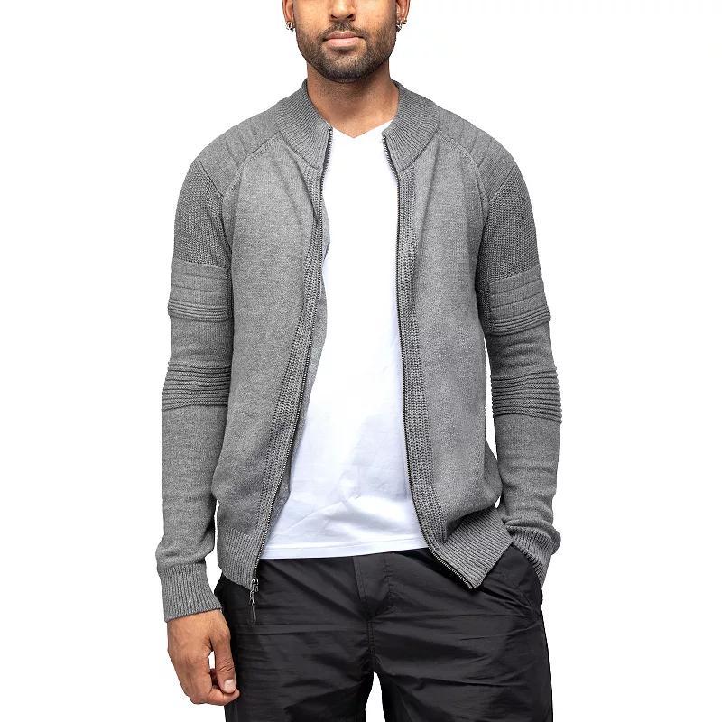 Mens Xray Zip-Up Sweater With Stand-Up Collar Grey Gray Product Image