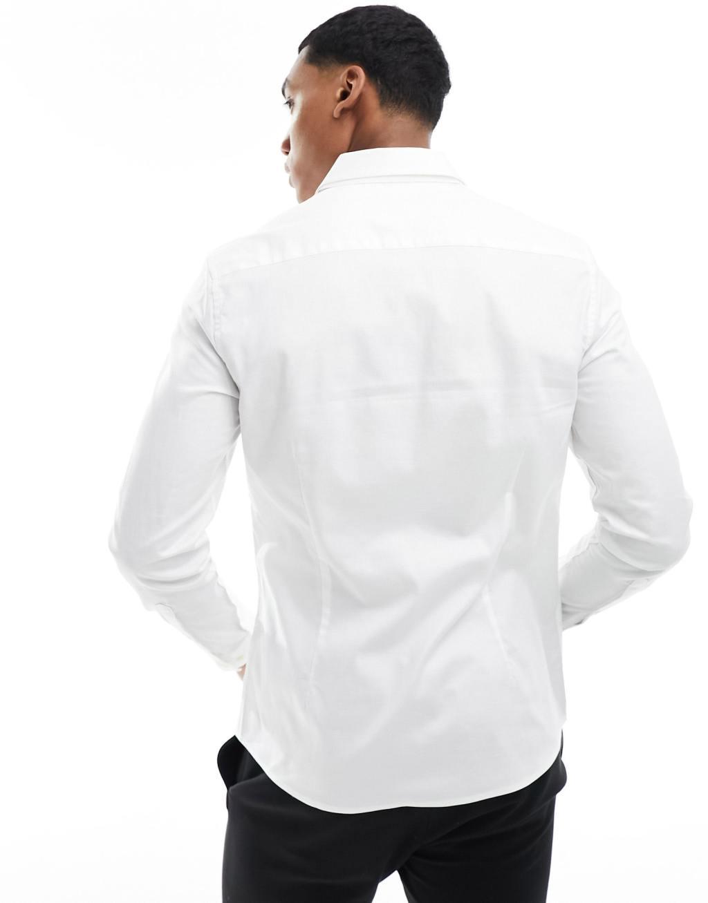 ASOS DESIGN slim oxford shirt in white  Product Image