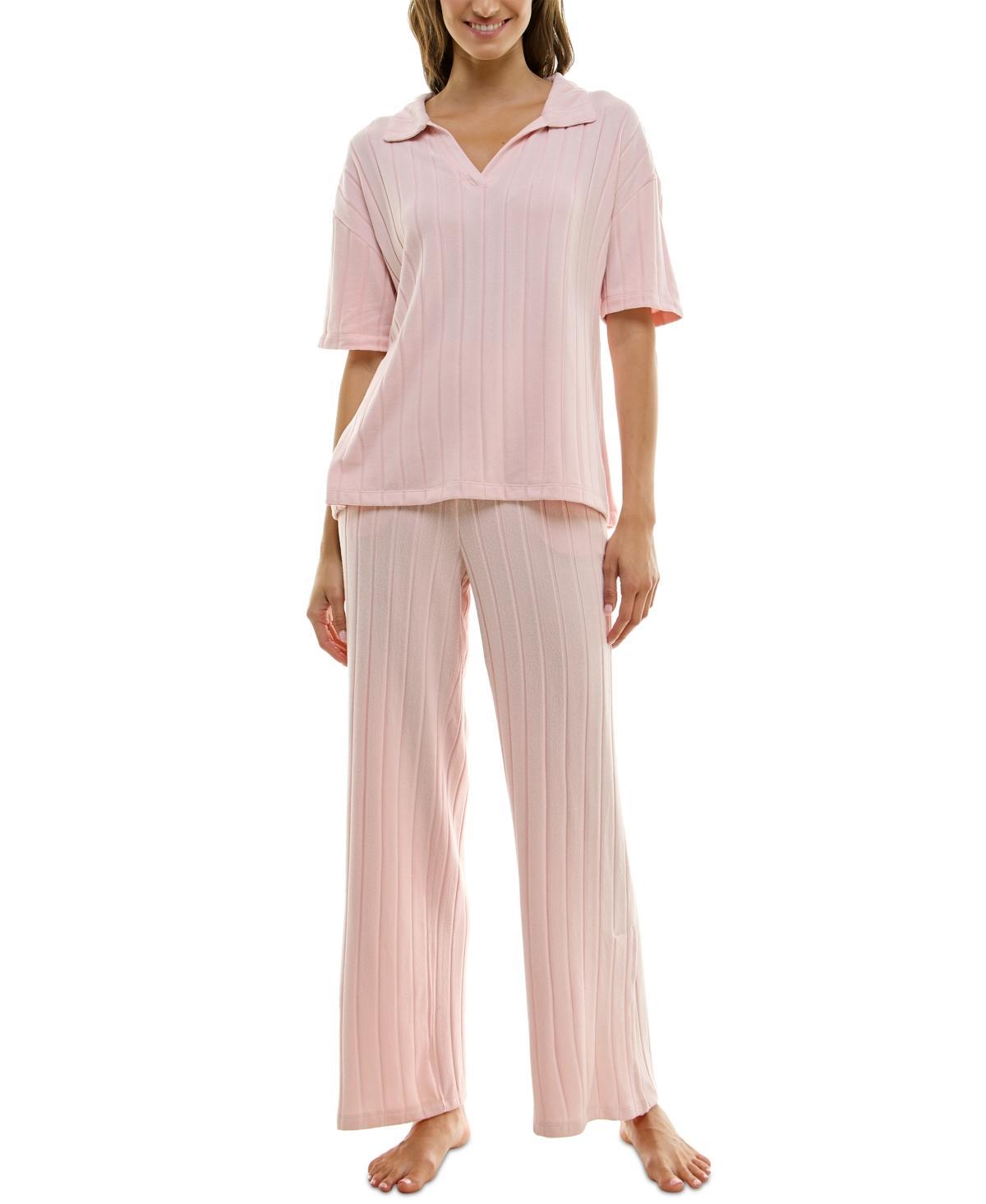 Roudelain Womens 2-Pc. Whisper Wide Rib Pajamas Set Product Image