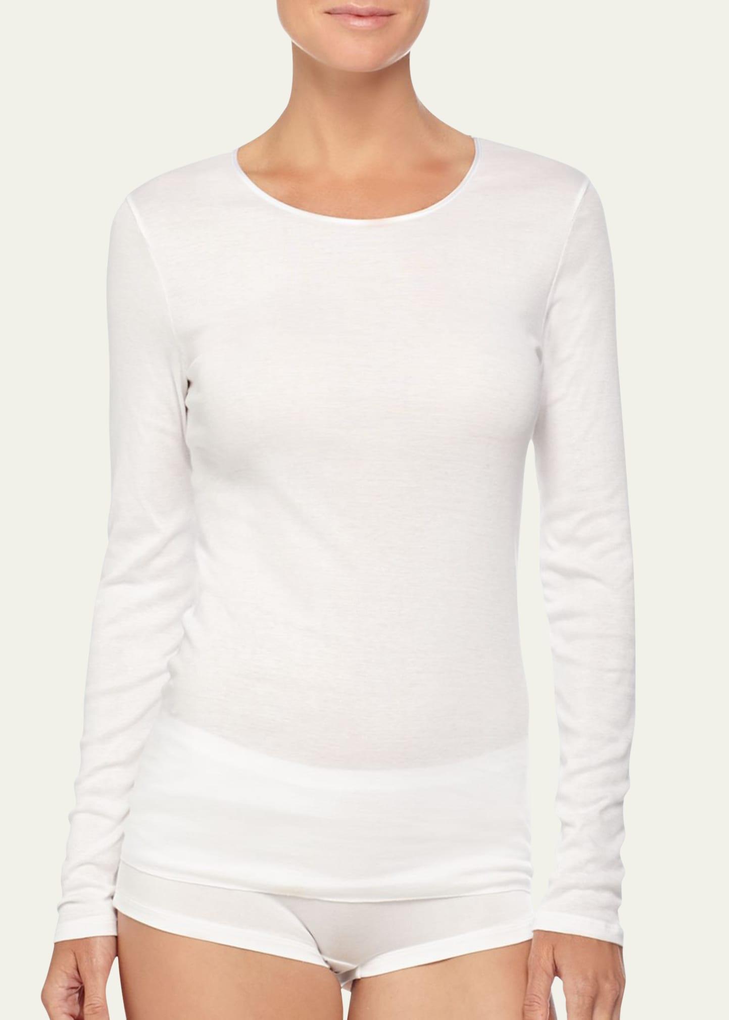 Womens Cotton Seamless Long-Sleeve Top Product Image