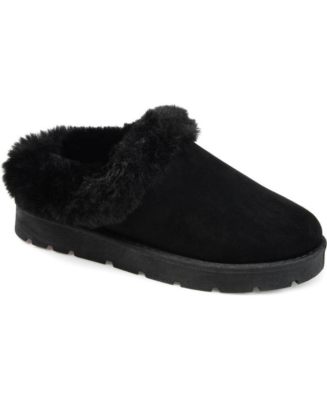 Journee Collection Whisp Womens Faux-Fur Trim Slippers Product Image