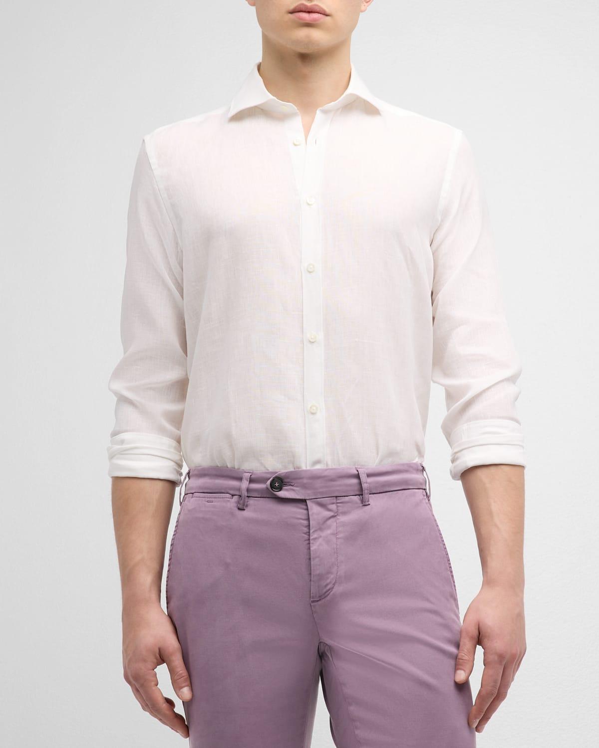 Mens Linen Casual Button-Down Shirt Product Image