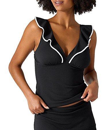 Tommy Bahama Island Cays Cabana Ruffle Tankini Women's Swimwear Product Image