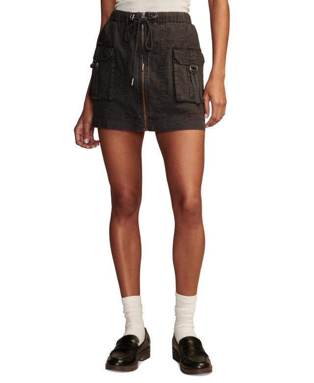 Lucky Brand Womens Army Cargo Linen-Blend Mini Skirt Product Image