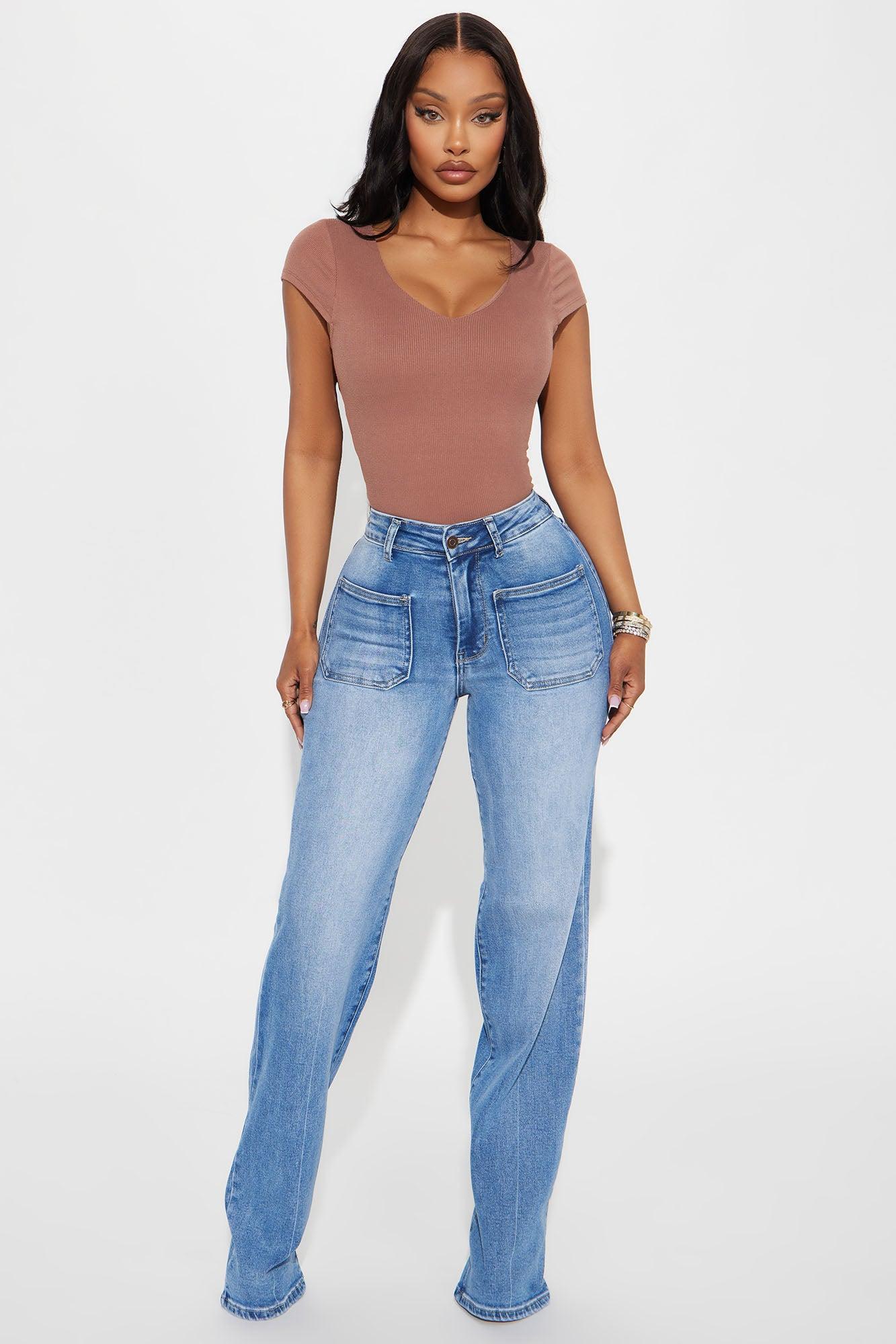 Mila Stretch Straight Leg Jeans - Medium Wash Product Image