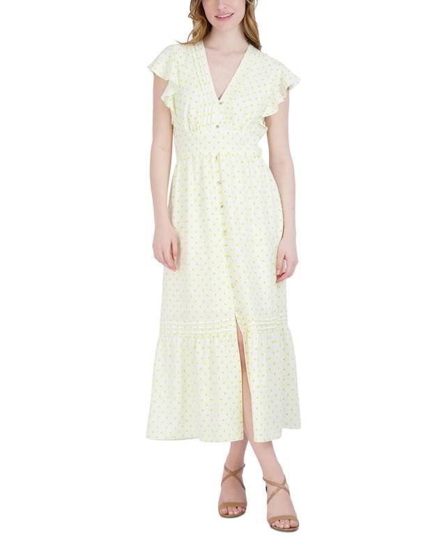 Julia Jordan Flutter Sleeve Pintuck Maxi Dress Product Image