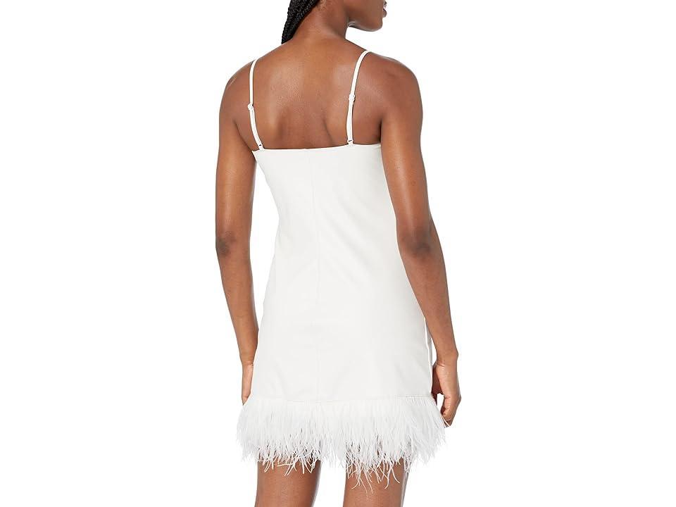 Commando Faux Leather Spaghetti Strap A-Line Dress w/ Feathers FLT308 Women's Clothing Product Image