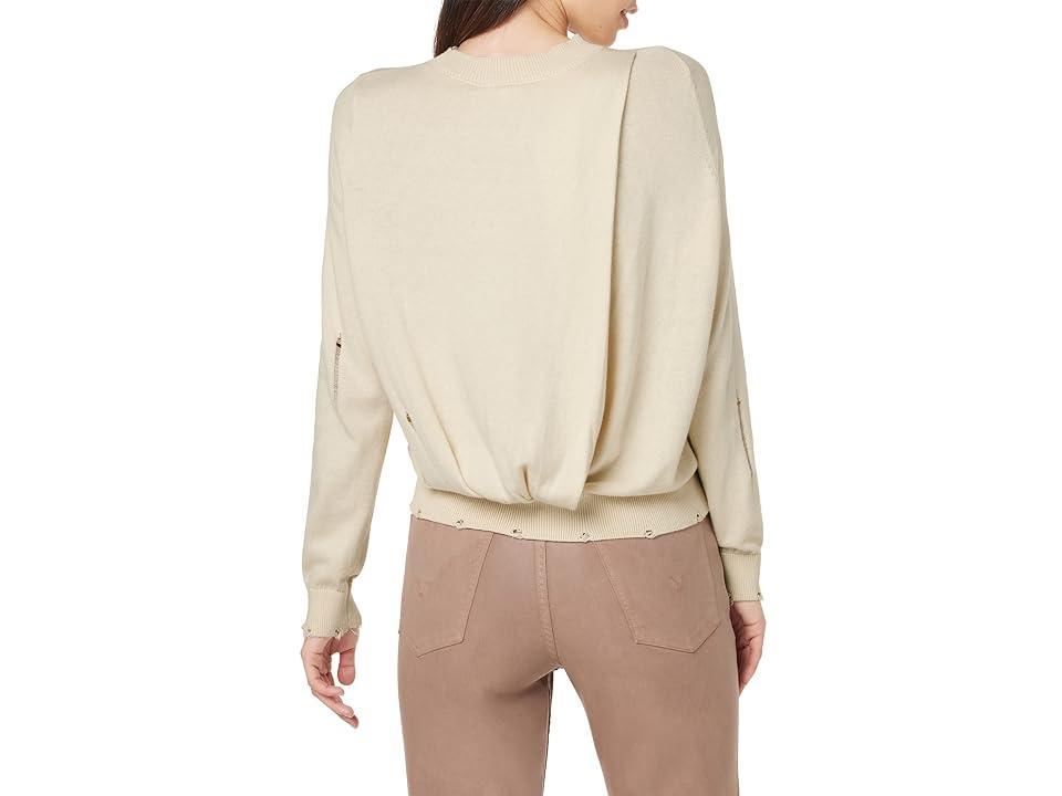 Hudson Jeans Long Sleeve Sweater w/ Twist Back (Cream) Women's Clothing Product Image