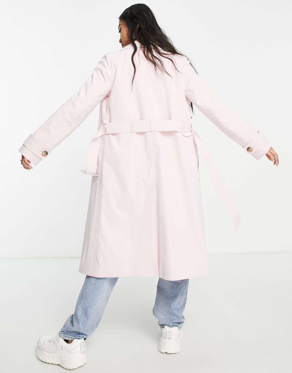 Miss Selfridge trench coat in light pink Product Image