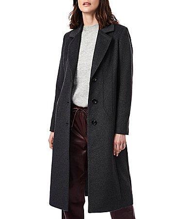 Bernardo Tailored Single Breasted Long Sleeve Wool Blend Peacoat product image