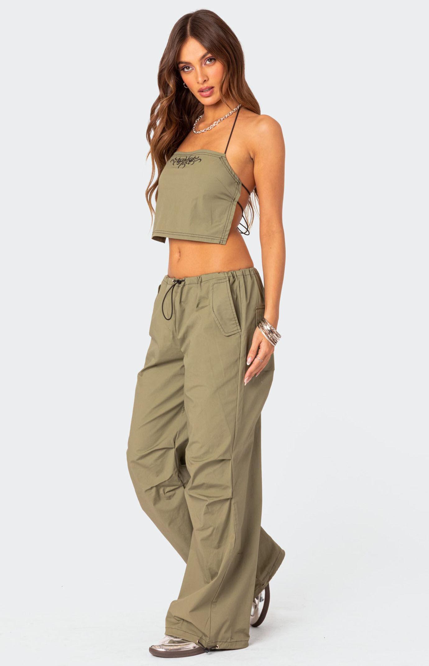 Edikted Women's Fey Cargo Parachute Pants Product Image