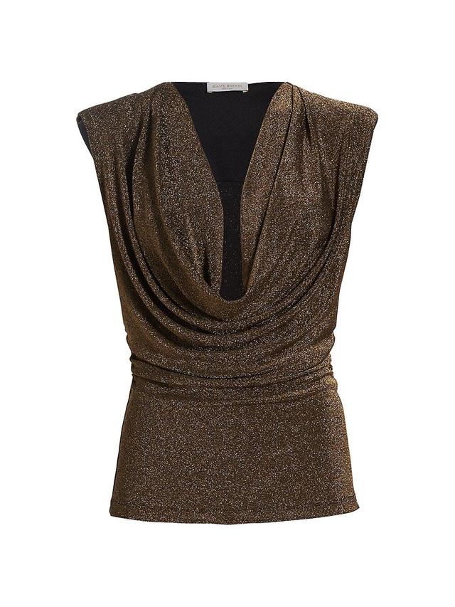 Womens Consuela Draped Metallic Cowlneck Top Product Image