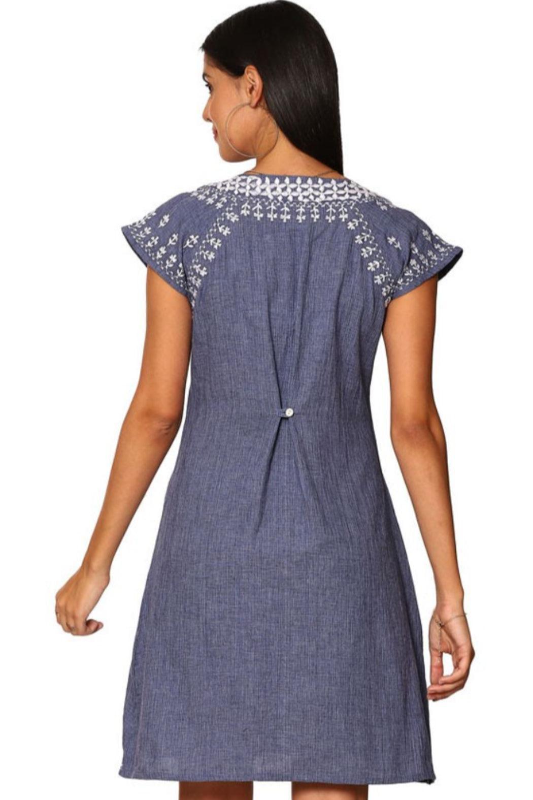 Emerson denim embroidered dress Product Image