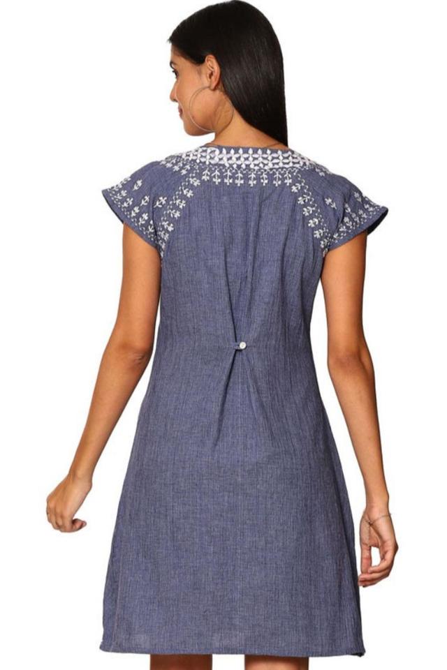 Emerson denim embroidered dress Product Image