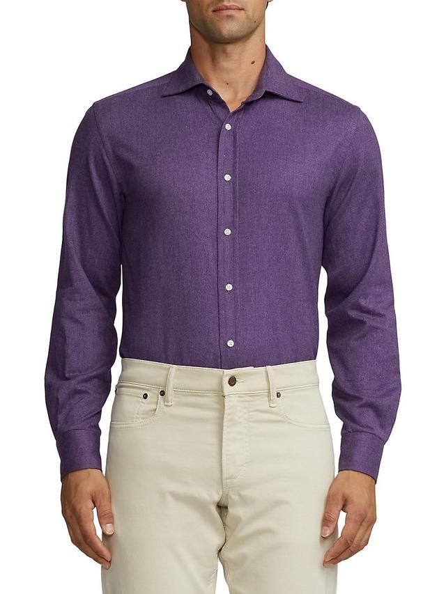 Mens Brushed Cotton Long-Sleeve Shirt Product Image