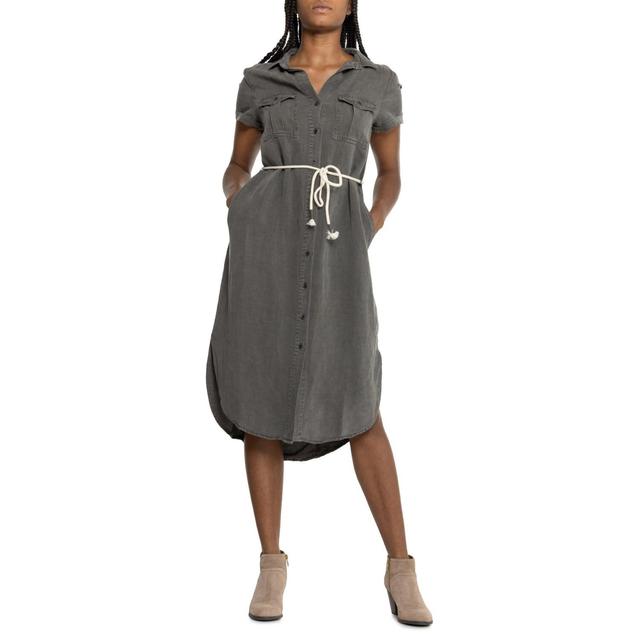 Lucky Brand Midi Shirt Dress - Linen, Short Sleeve Product Image