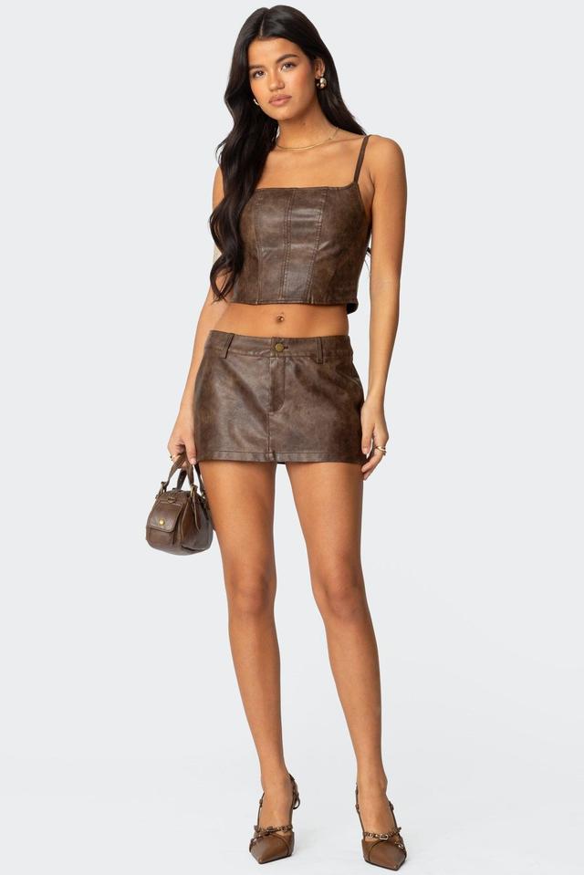 Scout Washed Faux Leather Skort Product Image