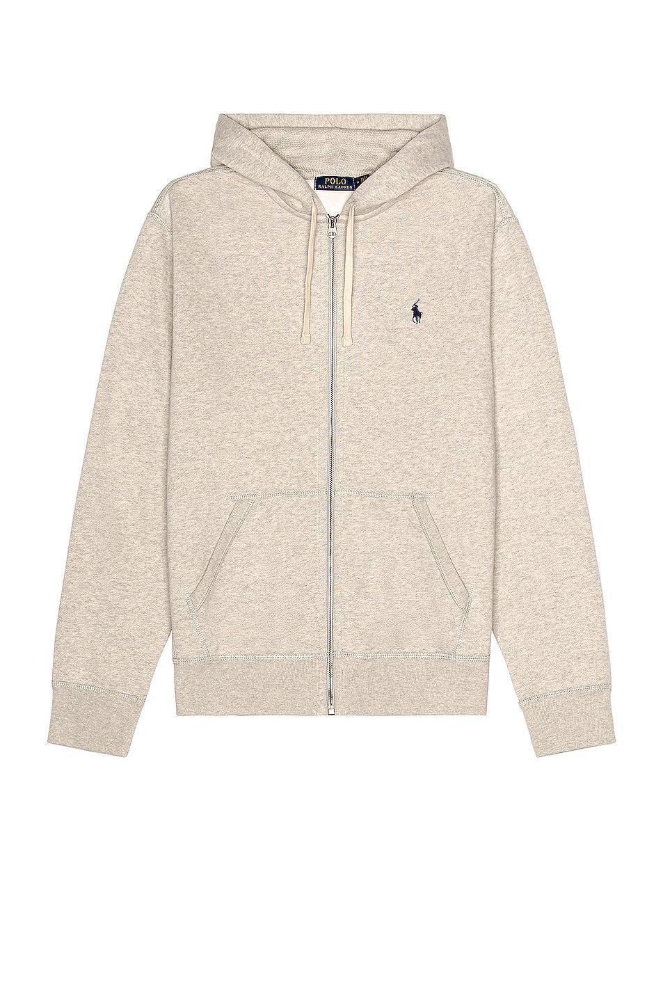 Polo Ralph Lauren Fleece Full-Zip Hoodie in Light Grey Product Image