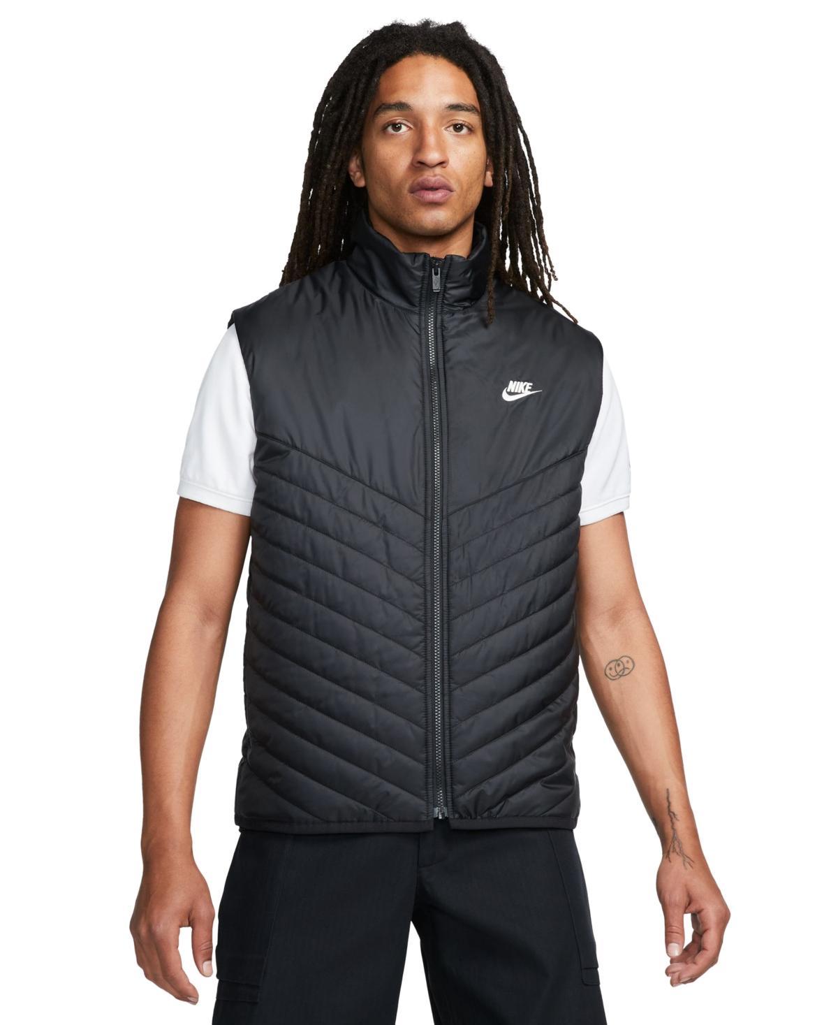 Nike Mens Nike Windrunner Thermore Fill Midweight Vest - Mens Black/White Product Image