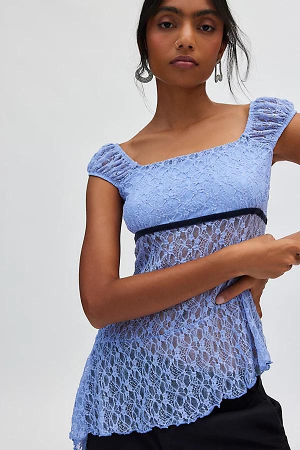 Kimchi Blue Penelope Lace Keyhole Back Asymmetric Top Womens at Urban Outfitters Product Image